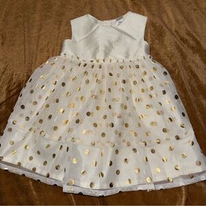 5/$20 Carter's Ivory dress with Gold Polka Dot, Tulle, formal or party sz
18m​